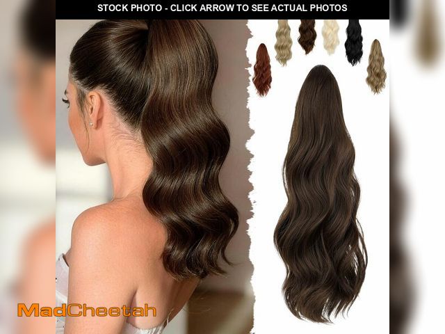 Lot 74-14208558 - FELENDY 16" Ponytail Extension Long Curly Wavy Ponytails Clip in Claw Hair Extension Pony Tails Natu...