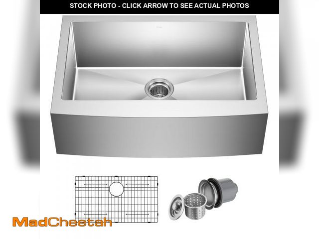 Lot 74-12428252 - KRAUS Standart Pro 30-Inch Apron Front Farmhouse 16-Gauge Single Bowl Stainless Steel Kitchen Sink, ...