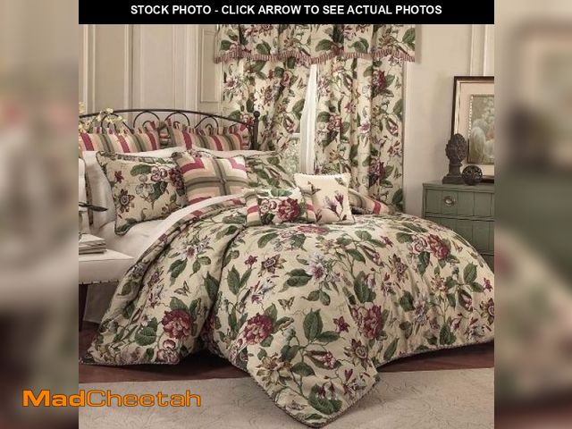 Lot 74-12167987 - Waverly Laurel Springs Modern Farmhouse Floral 4-Piece Reversible Comforter Set, King, Parchment - U...
