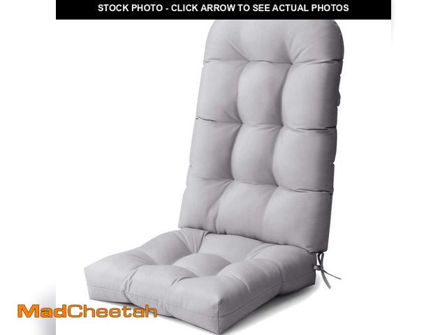 Lot 74-13778892 - 50 in. x 20 in. Patio Adirondack Chair Cushion in Light Gray High Back Outdoor Rocking Chair Cushion...