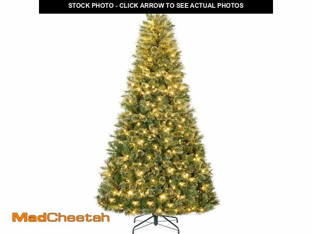 Lot 74-12724152 - Best Choice Products 7.5ft Pre-Lit Cashmere Christmas Tree Holiday Decor w/ Cordless Connection, 2-i...