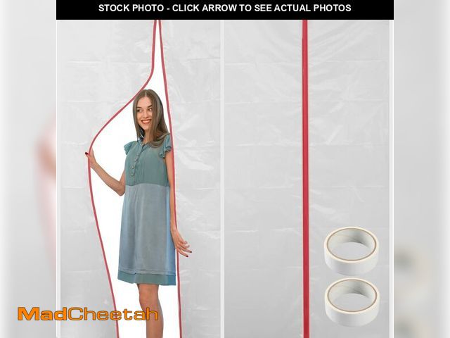 Lot 74-13538876 - (2-Pack) 4 ft x 7 ft Plastic Zipper Door Dust Protector (Red Zippers) - Heavy-Duty Plastic Sheeting ...