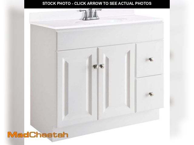 Lot 74-14224214 - Design House Wyndham 36 in. W x 18 in. D Unassembled Bath Vanity Cabinet Only in White Semi-Gloss - ...