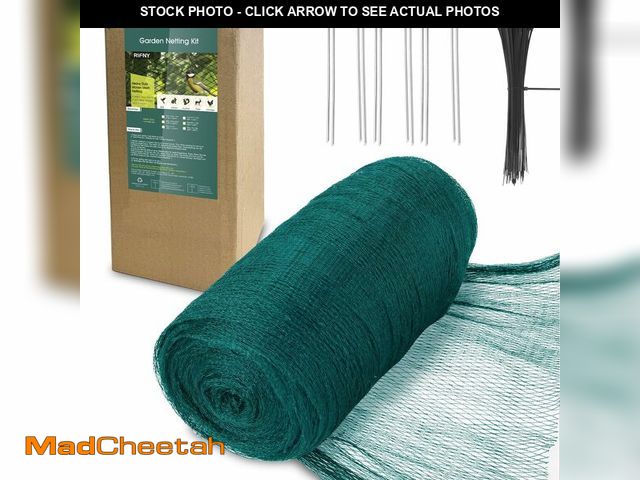 Lot 74-14431270 - RIFNY Bird Netting for Garden Protection, 28 x 30FT Mesh Garden Netting - UNUSED