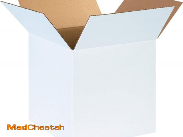 Lot 74-12396393 - Aviditi 141414W Corrugated Cardboard Box 14" L x 14" W x 14" H, White, For Shipping, Packing and Mov...