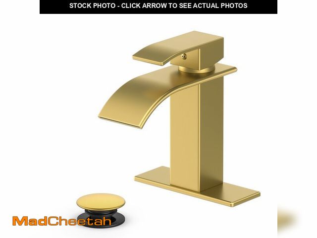 Lot 74-13954041 - Ryuwanku Bathroom Faucet Brushed Gold Modern Waterfall Bathroom Sink Faucet with Single Handle Suita...