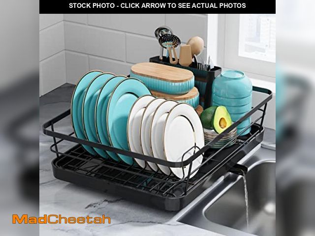 Lot 74-10575101 - Sakugi Dish Drying Rack - Stainless Steel Dish Rack with Drainboard for Kitchen Counter and Sink, 12...