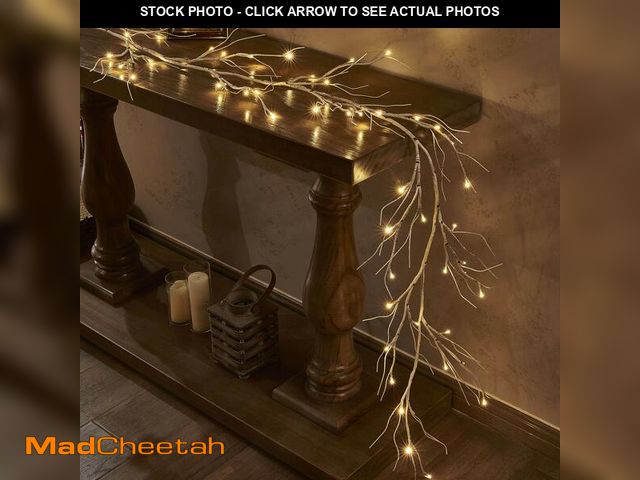 Lot 74-13571529 - LITBLOOM Lighted Birch Garland 6FT 48 LED Battery Operated with Timer Pre-lit Twig Vine Lights for C...