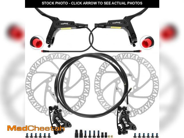 Lot 74-12327523 - Hydraulic Disc Brake Set for E-bike, 4-Pistons 2-PIN Power-Off Pre-Bled with Mineral Oil Brakes Kit ...