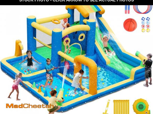 Lot 74-12040152 - Bounce House Water Slide, 10 in 1 Inflatable Water Slide for Kids, Water Park with Blower, Water Gun...