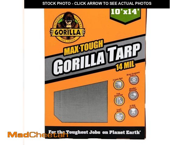 Lot 74-12557955 - Gorilla 10 ft. W x 14 ft. L Silver Heavy Duty Tarp - UNUSED
