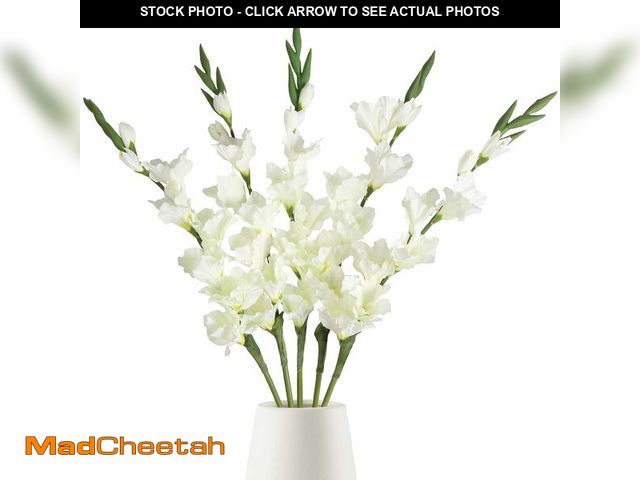 Lot 74-14148708 - ICBOX White Gladiolus Artificial Flowers 33.07 in Long Artificial Flowers Gladiolus Flowers 5 PCS Si...