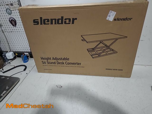 Lot 74-12633334 - Slendor Standing Desk Converter, 32x22 inch Adjustable Desktop Standing Desk, 0-17 inch Height Adjus...