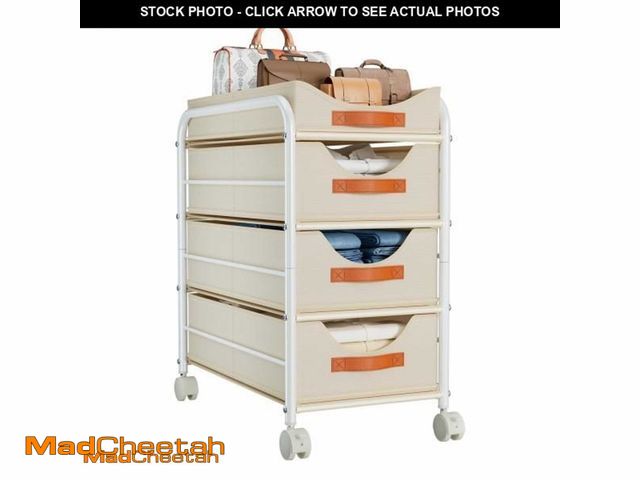 Lot 74-11976932 - DIMJ Closet Organizers and Storage 4 Tier - Fabric Clothes Drawer Storage Bins, Stackable Rolling St...