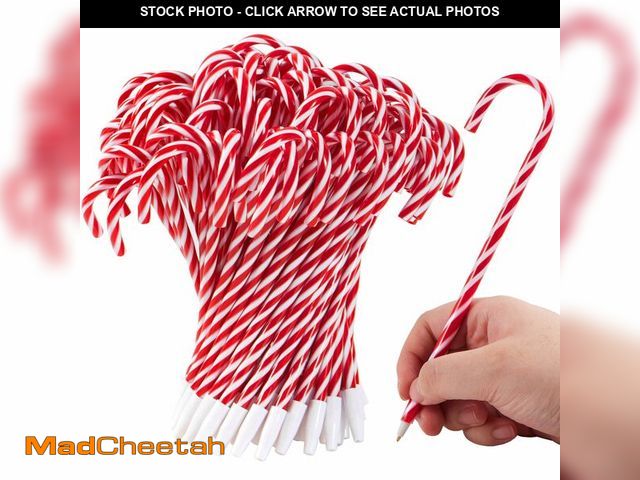 Lot 74-12713463 - JOYIN 100 PCS Christmas Candy Cane Pen Bulk, Blue Ink Ballpoint Pens for Kids Gifts, Xmas Stationery...