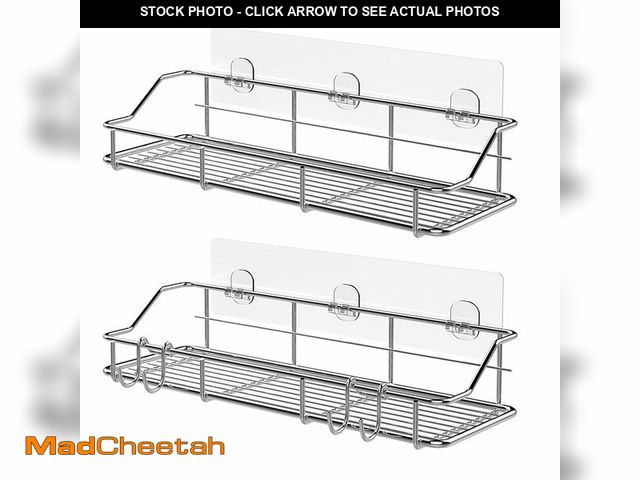 Lot 74-14269006 - KESOL Adhesive Shower Caddy Shower Shelf Organizer for Bathroom Organization with Hooks, SUS304 Stai...
