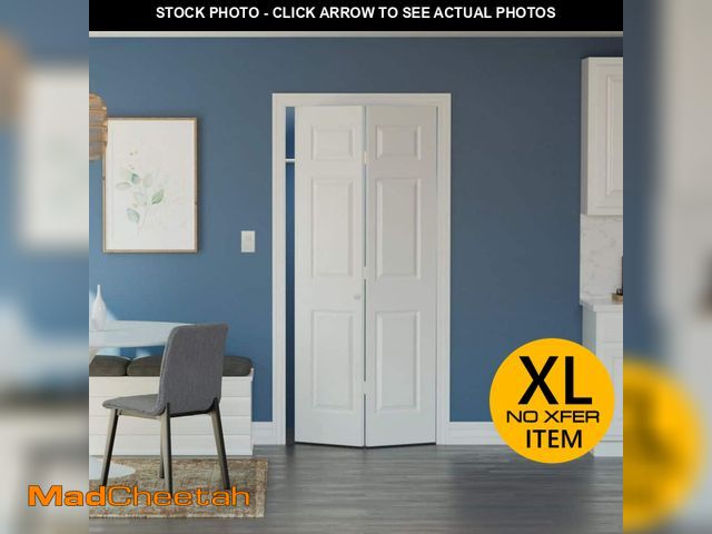 Lot 74-13770113 - JELD-WEN 32 in. x 80-1/2 in. 6 Panel Colonist Hollow Core Primed Textured Molded Composite Closet Bi...