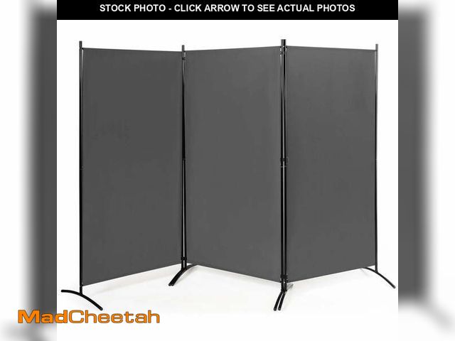 Lot 74-13815462 - Costway 3-Panel Room Divider Folding Privacy Partition Screen for Office Room Grey - UNUSED