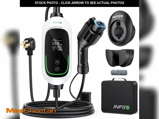 Lot 74-12603976 - INFGO Fast Tesla Charger Level 2 25FT- 40A Portable Mobile EV Charger for Tesla, Wireless Control wi...