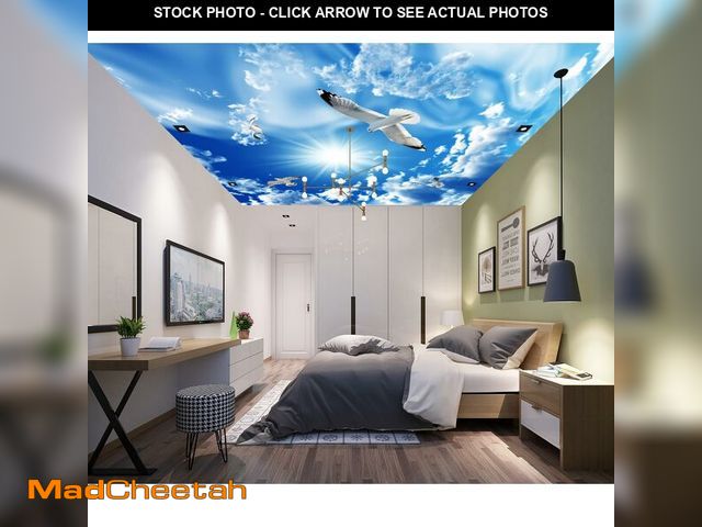 Lot 74-12863423 - TUNDJ - Ceiling Mural Blue Sky Clouds Wallpaper for Room CeilingÃ¯Â¼ËNot Peel and StickÃ¯Â¼â° - UN...