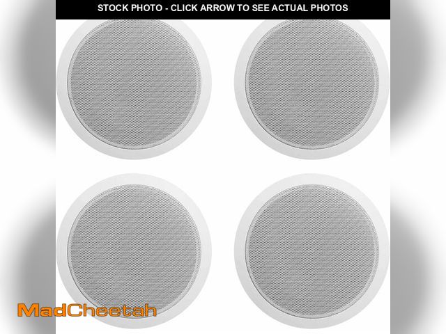 Lot 74-13041661 - Rockville CCL6T 6" 70V Commercial Ceiling Speakers (4-Pack), White, High-Performance Audio, Easy Ins...