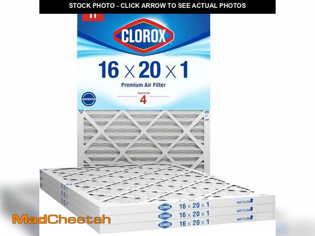 Lot 74-12632886 - Clorox 16x20x1 Air Filter, MERV 11 Pleated HVAC AC Furnace Air Filters, MPR 1000 &amp; FPR 7 - Pack ...