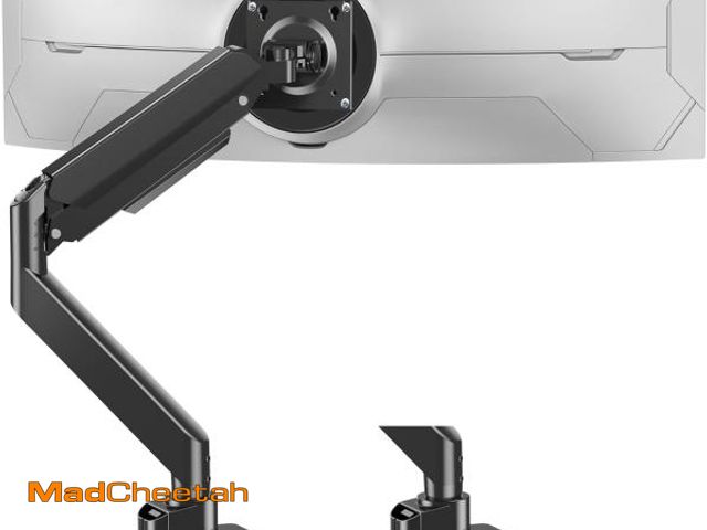 Lot 74-12329554 - MOUNTUP Heavy Duty Monitor Arm for 49 inches, 44 lbs Curved Screens, Ultrawide Single Monitor Desk M...