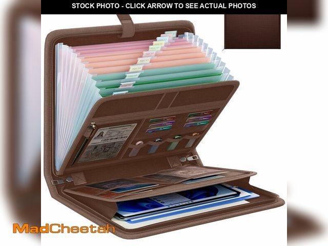 Lot 74-13714701 - Fireproof Accordion File Organizer, Portable Expanding File Folder with Waterproof Zipper&amp;Labels...