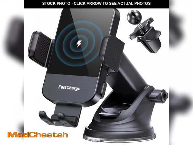 Lot 74-12112838 - CHGeek Wireless Car Charger, 15W Fast Charging Auto Clamping Car Charger Phone Mount Phone Holder fi...
