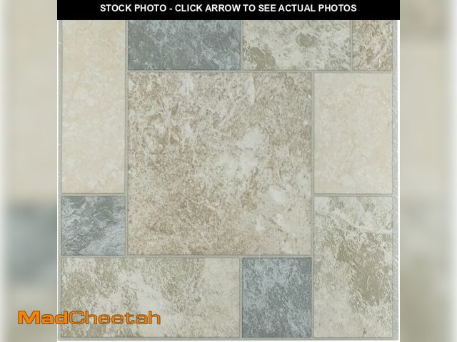 Lot 74-13794332 - Tivoli Self Adhesive Vinyl Floor Tiles, 45 Tiles - 12" x 12", Marble Blocks - Peel &amp; Stick, DIY ...