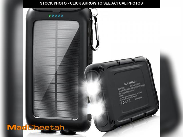 Lot 74-12217370 - Kepswin Solar-Charger-Power-Bank-49800mAh Portable Solar Phone Charger with LED Flashlight/15W Fast ...