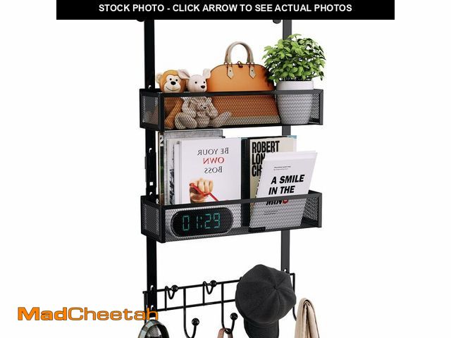 Lot 74-14058191 - Consumest Over The Door Hooks Organizer - 3 Tier Door Hanger with 9 Coat Hooks &amp; 2 Mesh Basket, ...