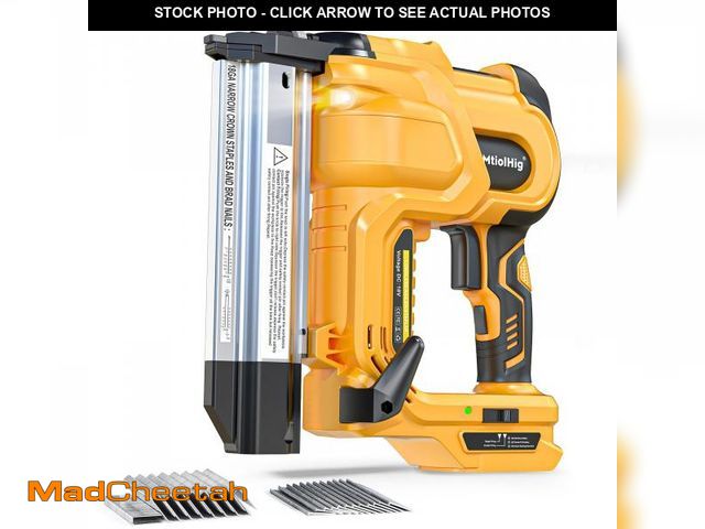 Lot 74-12305157 - Cordless 2" Brad Nailer for Dewalt 20V Battery (No Battery), 2-in-1 Electric Nail Gun/Staple Gun, 18...