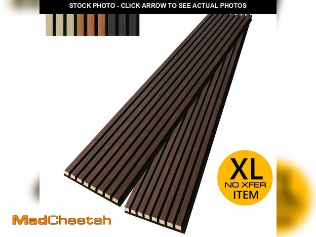 Lot 74-12564769 - Art3dwallpanels Wood Slat Wall Panel, 108'' x 6'' Wood Panels for Wall 2 Pack 3D Soundproof Wall Pan...
