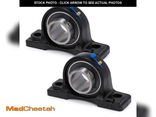 Lot 74-14155047 - XIKE 2 Pcs UCP209-28 Bore 1-3/4" Pillow Block Mounted Ball Bearings, Solid Cast Iron Base and Self A...