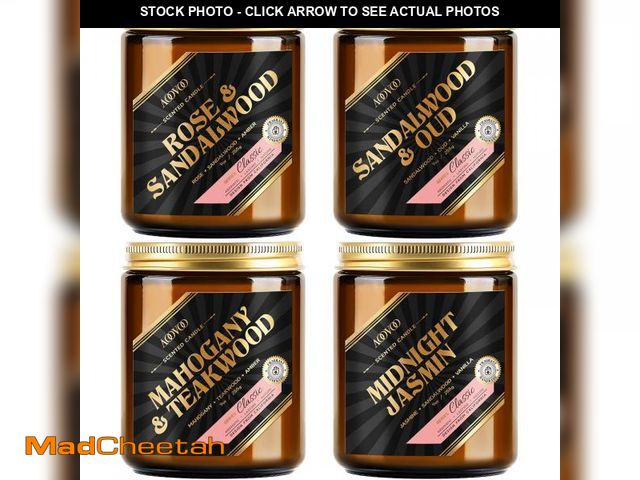 Lot 74-11546408 - AOOVOO Scented Candles Set, Soy Candles for Home Scented, Aromatherapy Candle for Men Women, 4 Pack ...