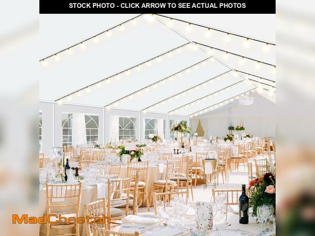 Lot 74-12785455 - (CANOPY ONLY ) COBIZI 16x33 Party Tent Heavy Duty Tent, Tents for Parties with 6 Removable Sidewalls...