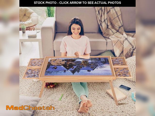 Lot 74-14324542 - G TALECO GEAR Jigsaw Puzzle Table with Drawers, Legs and Cover, Wooden Puzzle Board for Adults 1500 ...