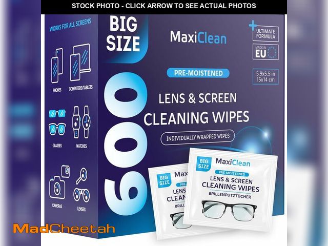 Lot 74-14048256 - Glasses Wipes Lens Cleaner - Lens Wipes for Eyeglasses - 600 Pre-moistened Individually Wrapped Wipe...
