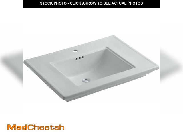 Lot 74-12785601 - (CHIPPED ON BACK) Kohler 2269-1-95 MemoirsÃ Stately 30" pedestal/console table bathroom sink, Ice G...