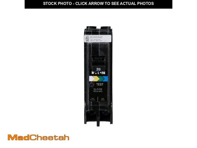 Lot 74-12691012 - Eaton BR 20 Amp All in One AF/GF Plug-On-Neutral Breaker - UNUSED