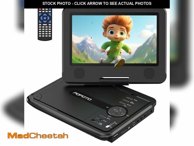 Lot 74-14063552 - POFOTO 9.5" Portable DVD Player for Kids and Car with 7.5" Swivel Screen, 4-6 Hour Working Time, Car...