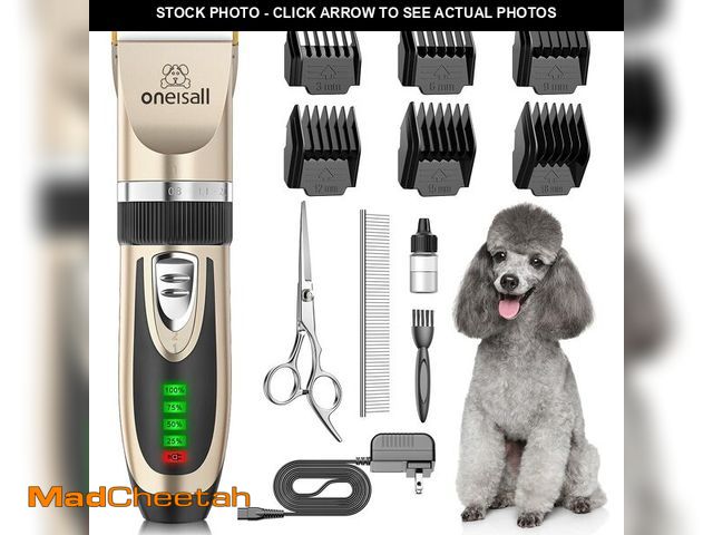 Lot 74-14270784 - oneisall Dog Clippers Low Noise, 2-Speed Quiet Dog Grooming Kit Rechargeable Cordless Pet Hair Clipp...