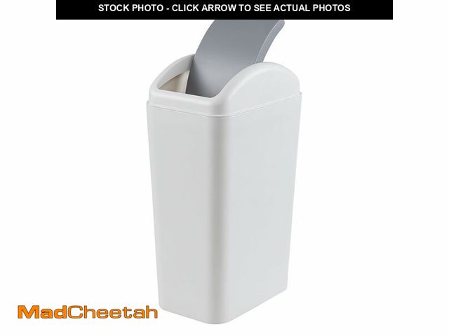 Lot 74-12452489 - Dehouse 3 Gallon Trash Can with Swing-Top Lid, Plastic Swing-Top Trash Can (Grey) - UNUSED