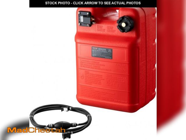 Lot 74-12510609 - VEVOR Marine Tank, 6.34-Gallon/24-L Portable Tank with 9.8ft Hose, Gauge for Outboard Engine, Yacht,...