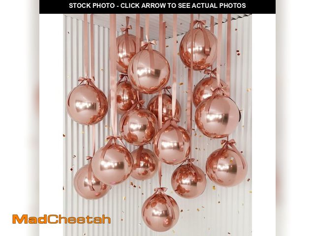 Lot 74-13961867 - Jenaai 30 Set Round Foil Balloons Bulk 22 Inch 4d Metallic Giant Balloons Set with Satin Bows Ribbon...