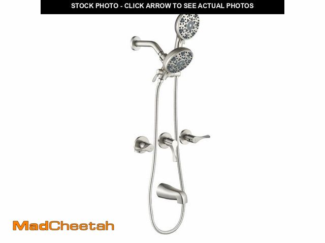 Lot 74-14055809 - 3 Handles Shower Faucet Set with Tub Spout Bathtub Shower Faucet Combo Set Shower System Complete Tu...