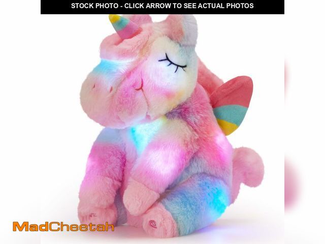 Lot 74-14264683 - Athoinsu Rainbow Unicorn Stuffed Animal with Wings Smiling and Sleeping Soft Plush Colorful Unicorn ...