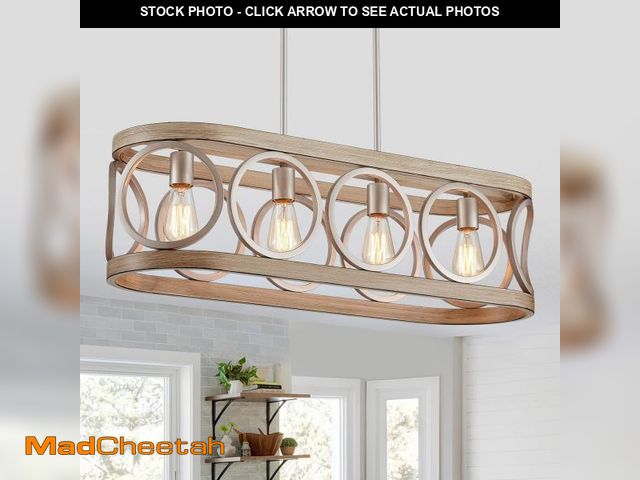 Lot 74-12398757 - XINGQI Kitchen Island Chandelier for Dining Room Modern Farmhouse Rectangle Pendant Lighting Fixture...