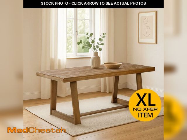 Lot 74-12763094 - Plank+Beam 72 Inch Farmhouse Dining Table, Solid Wood Rustic Kitchen Table, Large Wooden Rectangular...